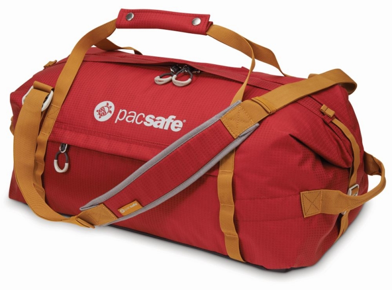 Pacsafe Duffelsafe AT45 chili/khaki cestovní taška