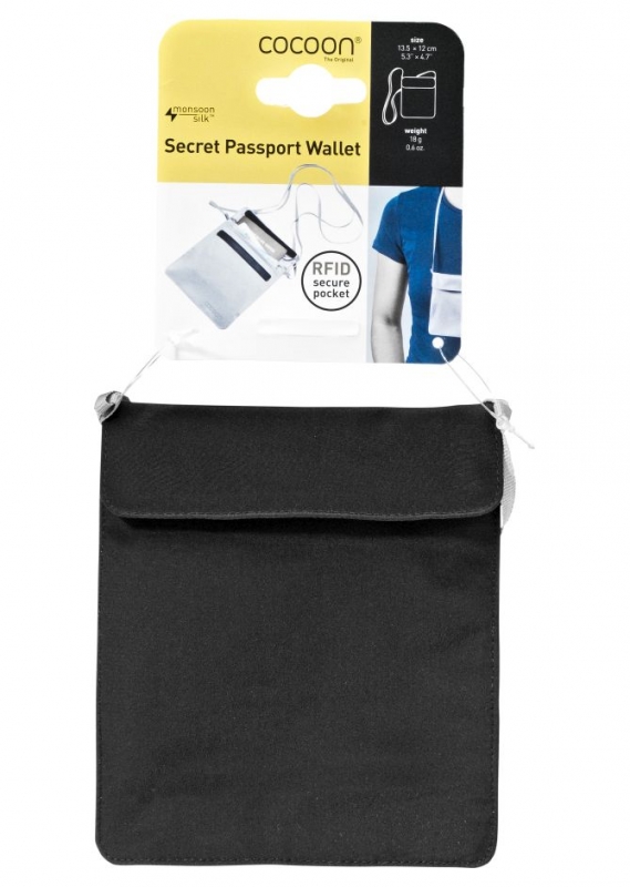 Cocoon skrytá kapsa Passport Wallet Silk black