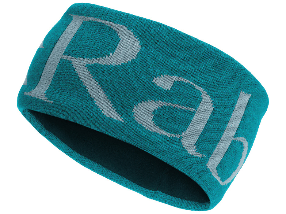 Rab Rab Knitted Logo Headband aquamarine/AQU ONE čelenka