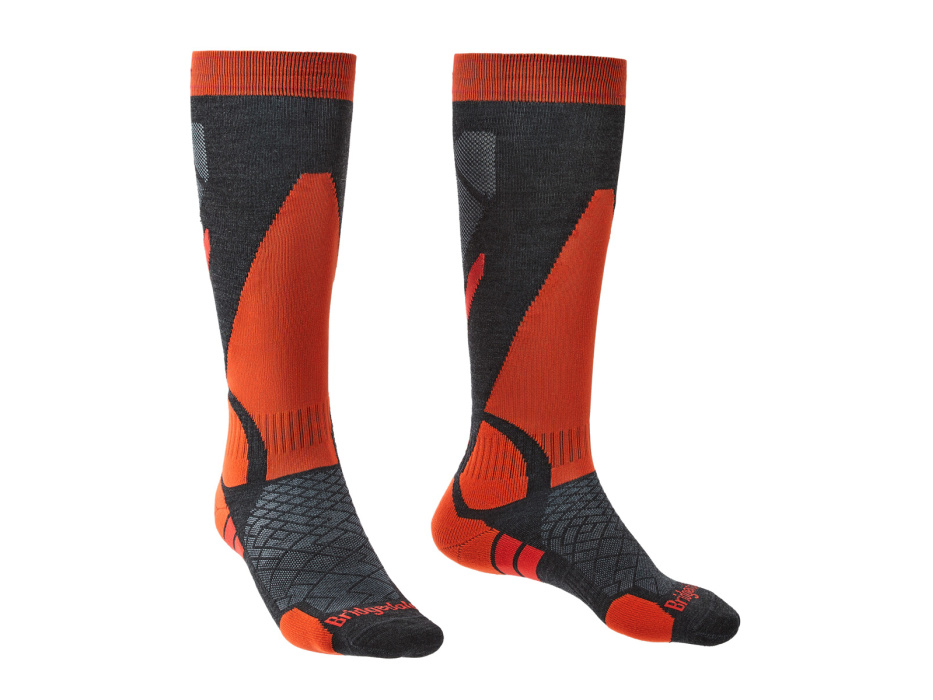 Bridgedale Ski Lightweight graphite/orange/135 L ponožky