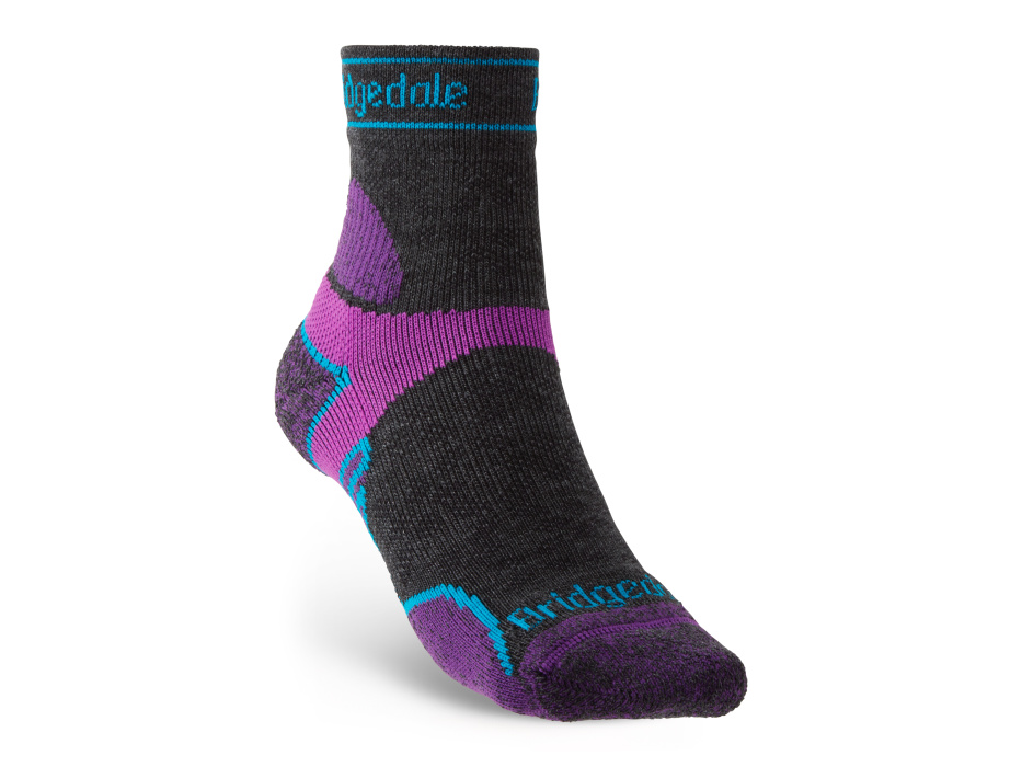 Bridgedale Trail Run LW T2 MS 3/4 Crew Women's charcoal/purple/260 S ponožky