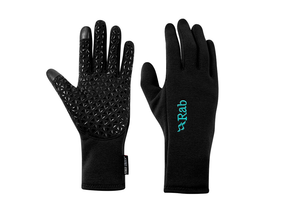 Rab Power Stretch Contact Grip Glove Women's black/BL L rukavice