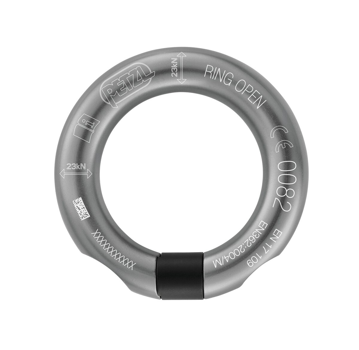 Petzl RING OPEN vícesměrový rozebíratelný kroužek šedý