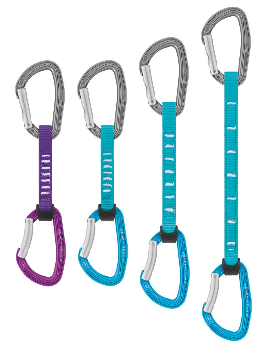 Petzl PACK OF 6 DJINN AXESS komplet 11 cm tyrkysové - sada 6 ks