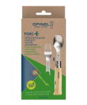 Set Opinel Picnic+ (lžíce, vidlička, ubrousek - včetně nože N°08 - buk)