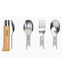 Set Opinel Picnic+ (lžíce, vidlička, ubrousek - včetně nože N°08 - buk)