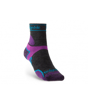 Bridgedale Trail Run LW T2 MS 3/4 Crew Women's charcoal/purple/260 Bridgedale Trail Run LW T2 MS 3/4 Crew Women's charcoal/purple/260