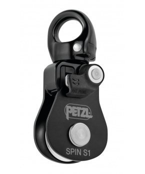 Petzl SPIN S1 jednostranná kladka s otočným závěsem (swivelem) ČERNÁ Petzl SPIN S1 jednostranná kladka s otočným závěsem (swivelem) ČERNÁ