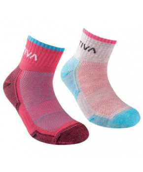 Ponožky La Sportiva Kids Running Socks Malibu Blue/Hibiscus