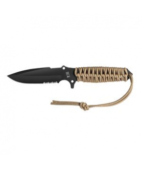 MARAUDEUR SURVIVAL KNIFE PARACORD 550 ®  COYOTE BROWN / SERRATED BLADE + KYDEX SHEATH