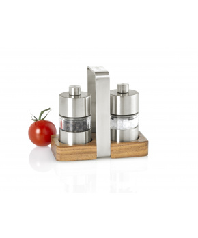 AdHoc Set mlýnků na sůl a pepř Menage mini se stojánkem