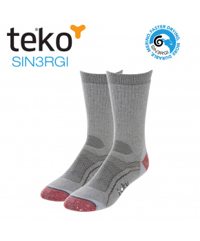 Teko 6604 S3 Midweight hiking gray heather-red turistické ponožky