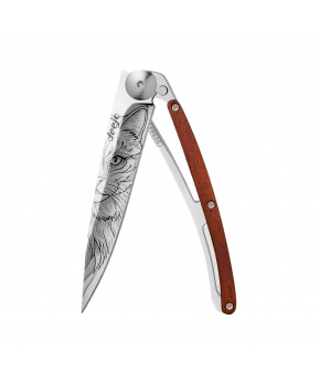 Kapesní nůž Deejo 1AB113 Tattoo Mirror 37g coralwood Feline