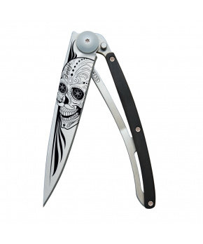 Kapesní nůž Deejo 1CB021 Tattoo 37g ebony wood Latino Skull