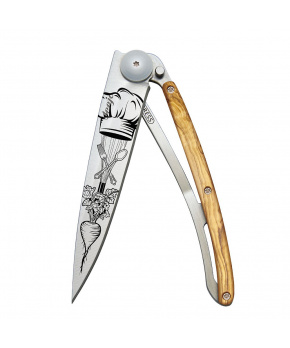 Kapesní nůž Deejo 1CB065 Tattoo 37g olive wood Chef