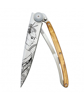 Kapesní nůž Deejo 1CB066 Tattoo 37g olive wood Geisha Kapesní nůž Deejo 1CB066 Tattoo 37g olive wood Geisha