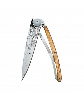 Kapesní nůž Deejo 1CB116 Tattoo 37g olive wood Trout Kapesní nůž Deejo 1CB116 Tattoo 37g olive wood Trout