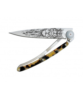 Kapesní nůž Deejo 1CC200 Tattoo 37g dark turtle Lion Kapesní nůž Deejo 1CC200 Tattoo 37g dark turtle Lion