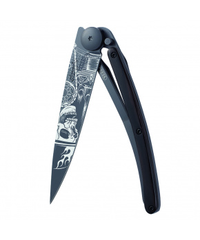 Kapesní nůž Deejo 1GB134 Tattoo Black 37g ebony wood Ride or Die