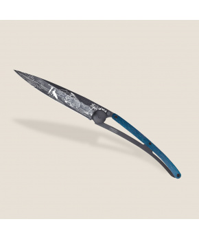 Kapesní nůž Deejo 1GB167 Tattoo Black 37g blue beech Van Life