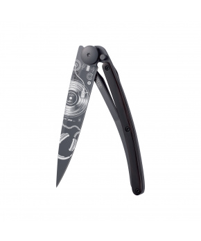 Kapesní nůž Deejo 1GB172 Tattoo Black 37g ebony wood Vinyl