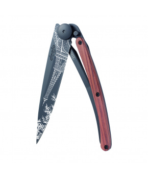 Kapesní nůž Deejo 1GB193 Tattoo Black 37g coralwood Eiffel Tower