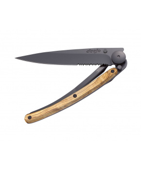 Kapesní nůž Deejo 1GB501 Serration Black 37g olive wood Kapesní nůž Deejo 1GB501 Serration Black 37g olive wood