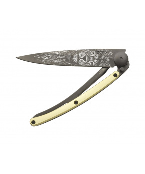 Kapesní nůž Deejo 1GM022 GOLD Tattoo Black 37g 23kt yellow gold Lion