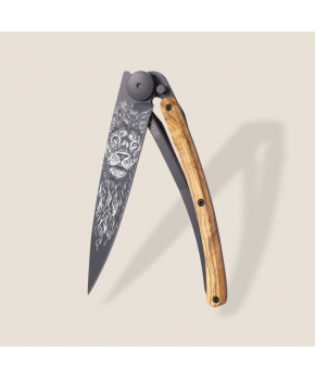 Zavírací nůž Deejo 3GB092 Tattoo Giant Black 390g olive Lion Zavírací nůž Deejo 3GB092 Tattoo Giant Black 390g olive Lion