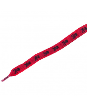 Dětské elastické tkaničky Tobby ploché skull black/red