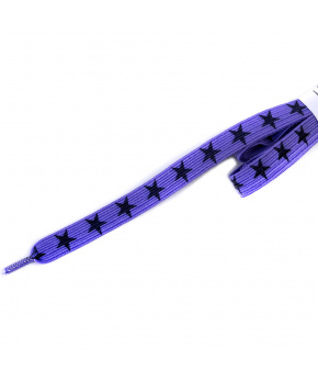 Dětské elastické tkaničky Tobby ploché stars black/violet