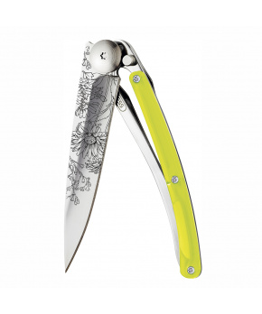 Kapesní nůž Deejo 9AP022 Tattoo colors 27g yellow Blossom