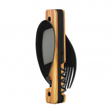 Kapesní multifunkční příbor Akinod 13h25 black mirror finish olive wood
