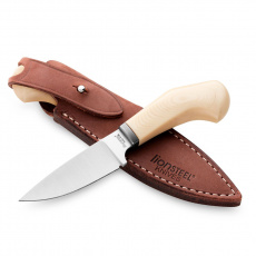 Lionsteel WILLY WL1 MW, white micarta,kožené pouzdro