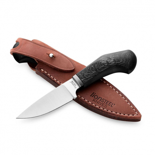 Lionsteel WILLY WL1 CF,rukojeť uhlíkové vlákno,kožené pouzdro