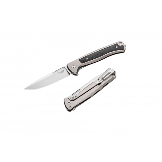 Lionsteel Skinny SK01 GY, CPM MagnaCut,stone wash,grey titan,random carbon fiber inlay