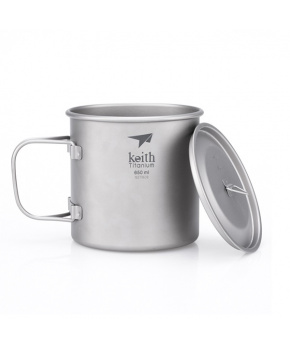 Titanový hrnek s víčkem Keith Mug 650 ml.