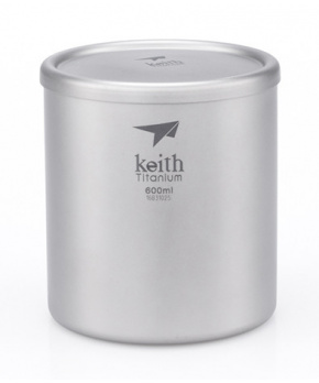 Titanový termohrnek s víčkem Keith Mug Double Wall 600 ml.