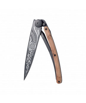 Kapesní nůž Deejo 1GB171 Tattoo Black 37g  juniper wood Celtic
