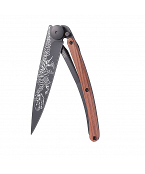 Kapesní nůž Deejo 1GB165 Tattoo Black 37g coralwood T-Rex