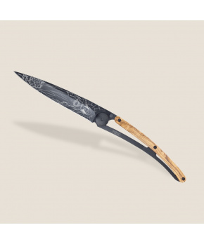 Kapesní nůž Deejo 1GB185 Tattoo Black 37g olive wood Virgo