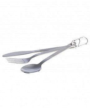 STANLEY Wildfare Pro Stainless Steel Cutlery - jídelní příbor set- vidlička+ nůž+ lžíce na karabině