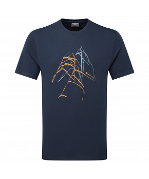 Montane ABSTRACT MOUNTAIN T-SHIRT-ECLIPSE BLUE-XL pánské triko modré