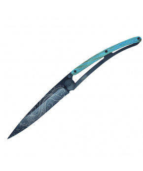 Kapesní nůž Deejo 1GB145 Tattoo Black 37g blue beech Fish