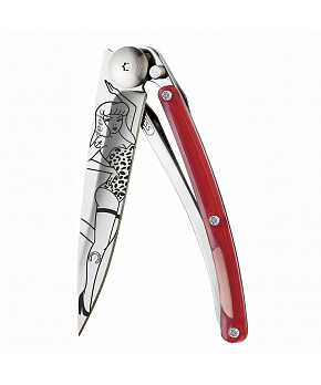 Kapesní nůž Deejo 9AP024 Tattoo colors 27g red Pin Up