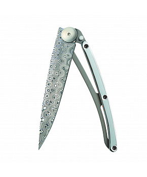 Kapesní nůž Deejo 1DM001 GOLD 37g damascus 9kt white gold