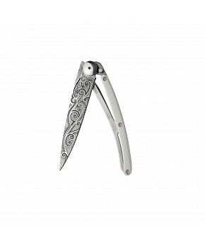 Kapesní nůž Deejo 9AM022 GOLD Tattoo 27g 9kt white gold Pacific