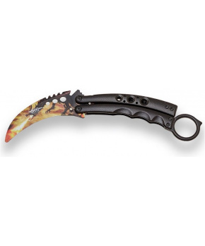 Joker tréninkový motýlek Karambit Dragon Black/Orange Butterfly 85 mm