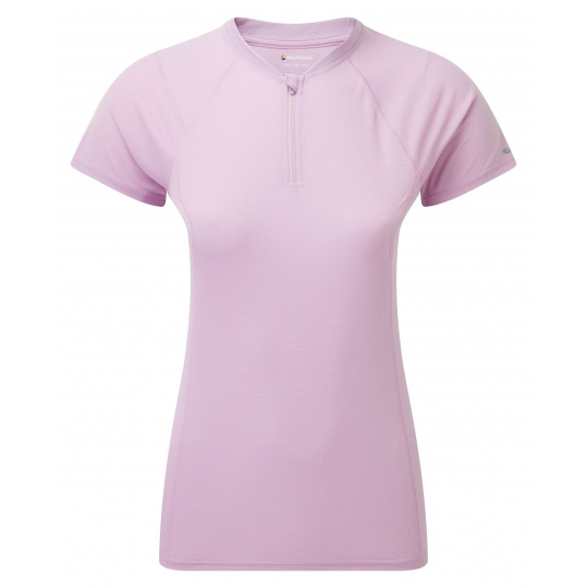Montane FEM DART NANO ZIP T-SHIRT-ALLIUM-UK16/XL dámské triko lila