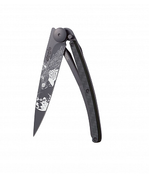 Kapesní nůž Deejo 1GC104 Tattoo Black 37g carbon Howling